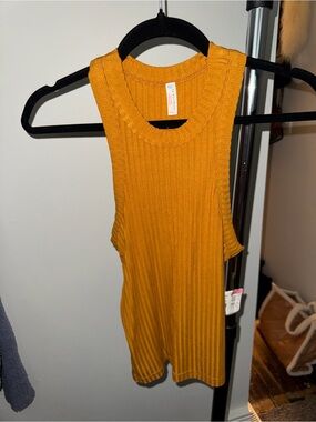 FP Movement by Free People Ribbed Racerback Tank in Mustard Yellow